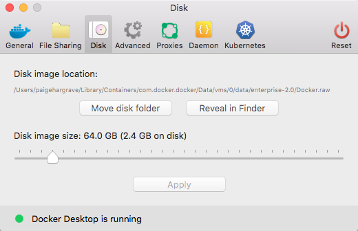 Disk settings