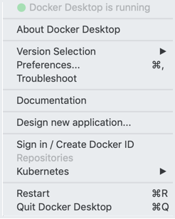 Docker context menu