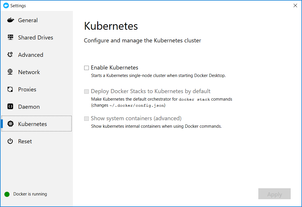 Enable Kubernetes