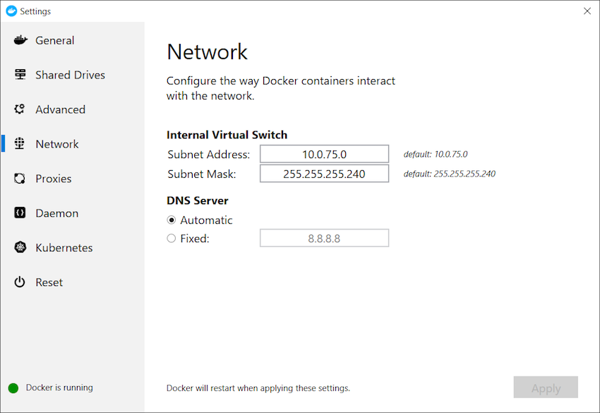 Network settings