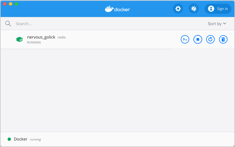 Redis container